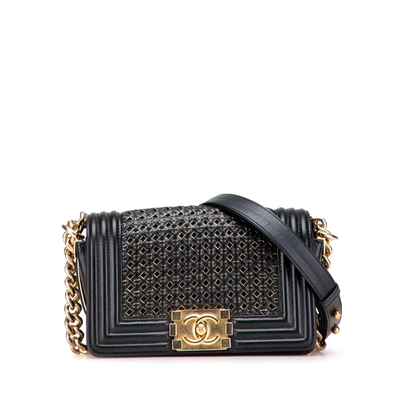 Chanel Pre-Loved Small Braided Sheepskin Boy Flap