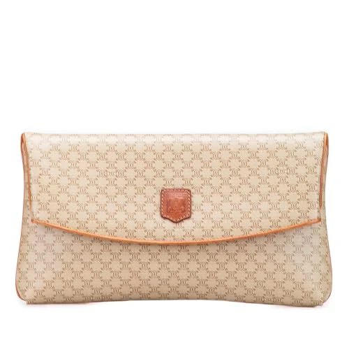 Celine Pre-Loved Macadam Coated Canvas Clutch Bag