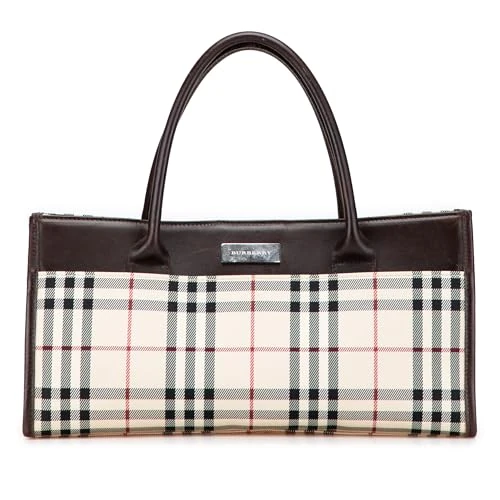 BURBERRY Pre-Loved House Check Canvas Handbag