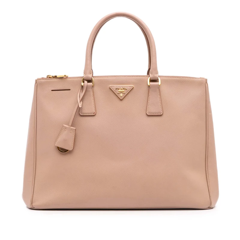 Pre-Loved Large Saffiano Lux Galleria Double Zip Satchel