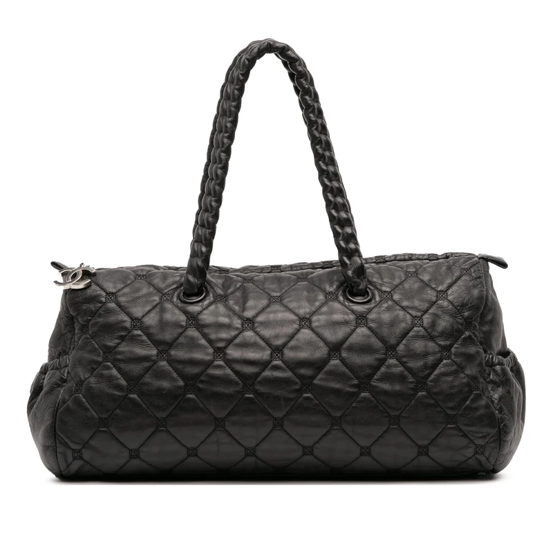 Chanel Pre-Loved Quilted Lambskin Hidden Chain Bowler Bag Handbag