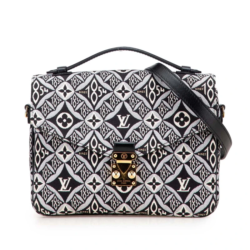 Louis Vuitton Monogram Jacquard Pochette Metis Handbag - Black - Image 1