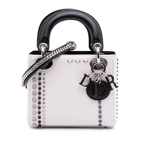 Dior Pre-Loved Mini Studded Lambskin Crystal Pearl Lady