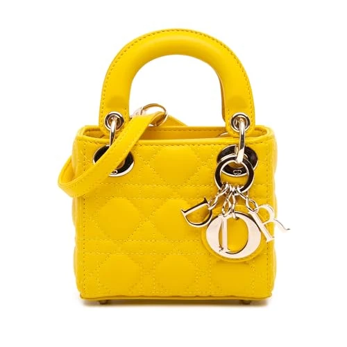 Dior Pre-Loved Micro Lambskin Cannage Lady Handbag