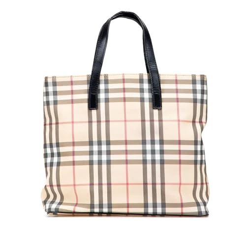 BURBERRY Pre-Loved House Check Coated Canvas Tote Bag