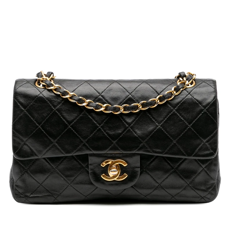 Chanel Pre-Loved Small Classic Lambskin Double Flap Shoulder Bag