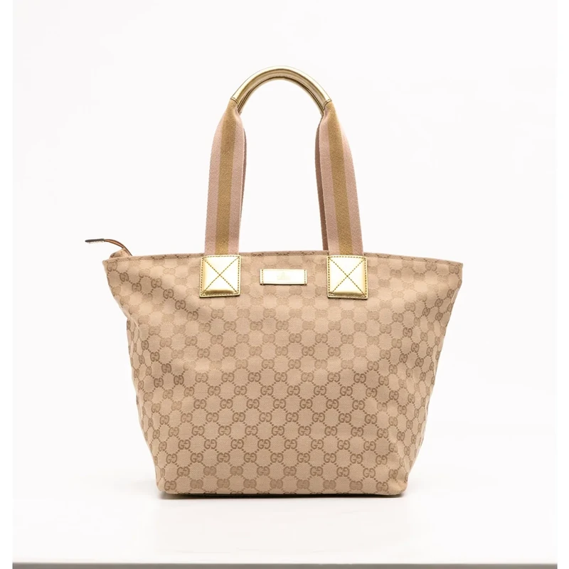 Gucci Pre-Loved GG Canvas Web Tote