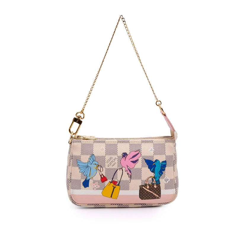 Louis Vuitton Damier Azur Christmas Birds Mini Pochette