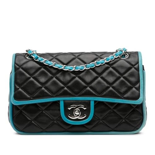 Chanel Pre-Loved Medium Classic Bicolor Lambskin Double Flap Shoulder Bag