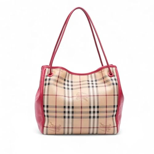 BURBERRY Pre-Loved Small Haymarket Check Coated Canvas Canterbury Tote