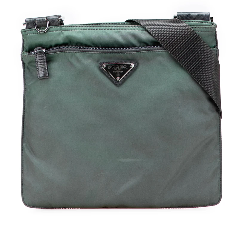 Prada Pre-Loved Tessuto Zip Top Crossbody Bag