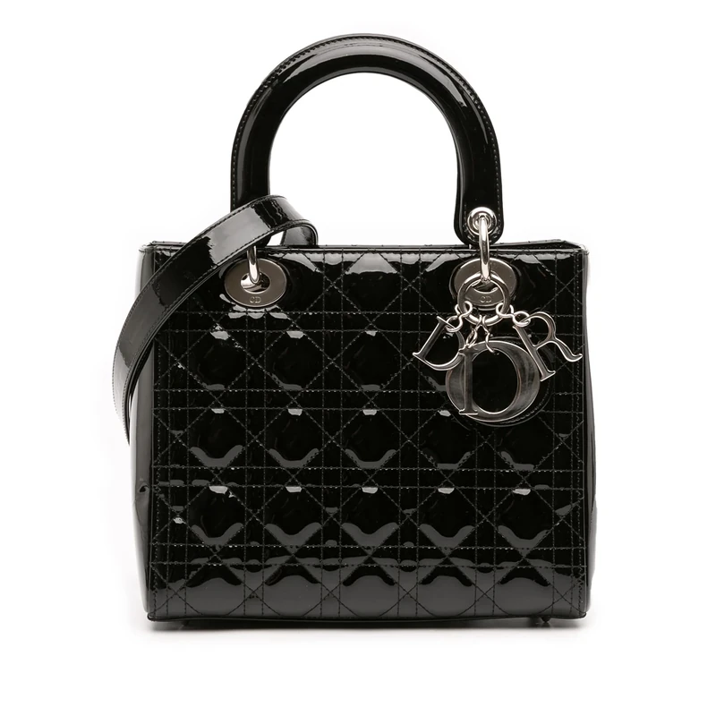Dior Pre-Loved Medium Patent Cannage Lady