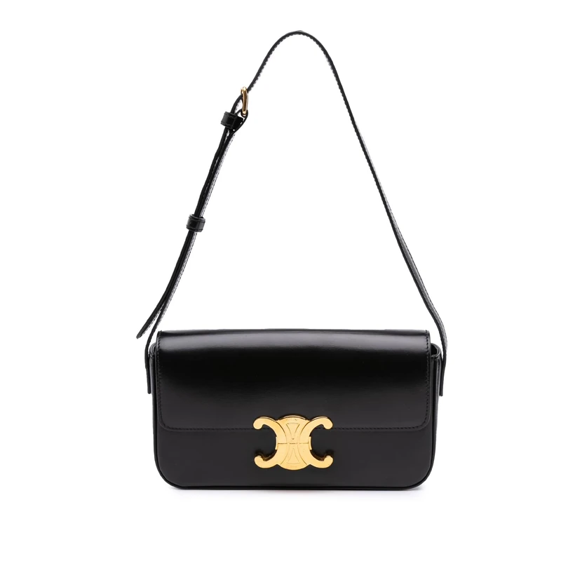 Celine Pre-Loved Shiny Calfskin Claude Shoulder Bag