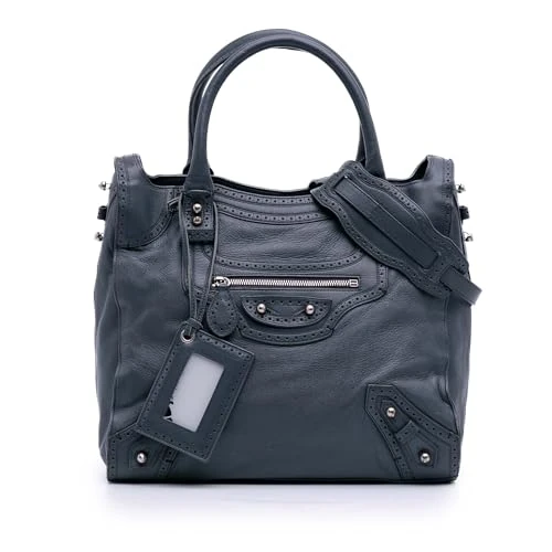 Balenciaga Pre-Loved Lambskin Motocross Classic Riva Velo Satchel