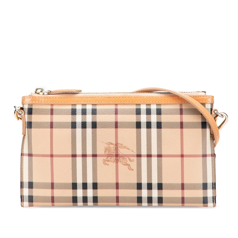 Burberry Peyton Crossbody Bag - Haymarket Check Canvas