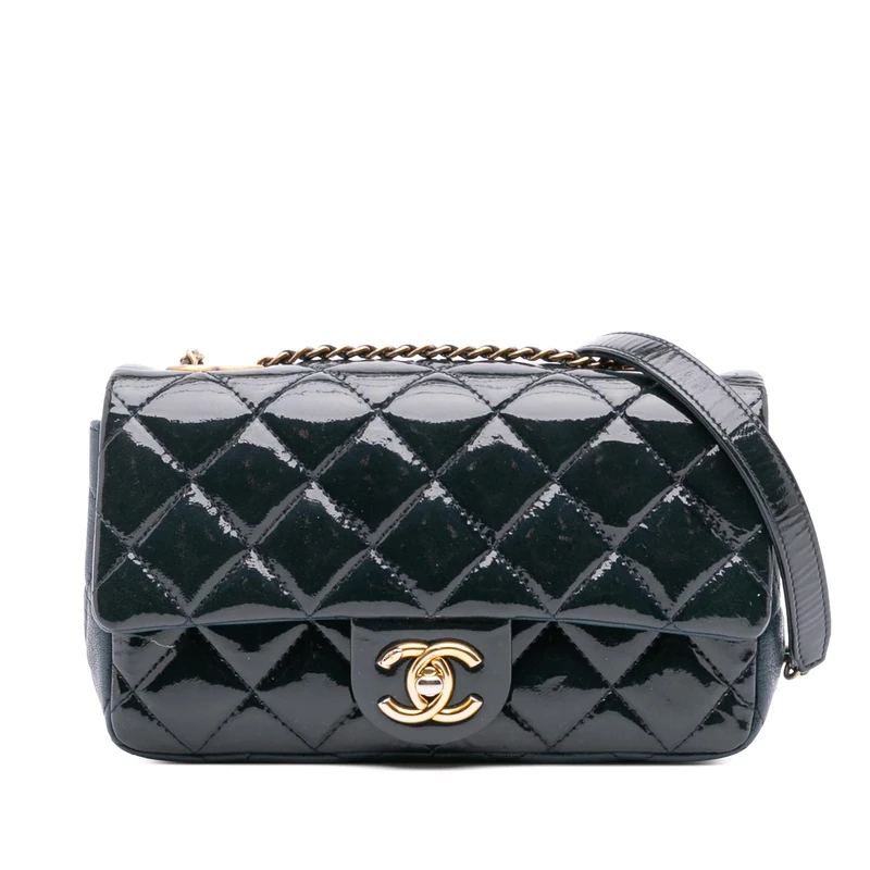 Chanel Pre-Loved Paris-Salzburg Small Patent And Goatskin CC Eyelet Flap Crossbody Bag