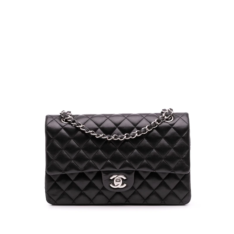 Pre-Loved Medium Classic Lambskin Double Flap