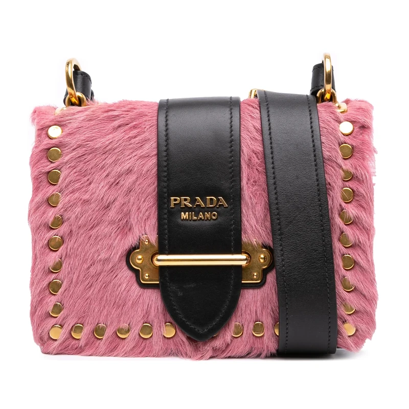 Prada Pre-Loved City Calf Trimmed Cavallino Cahier Crossbody