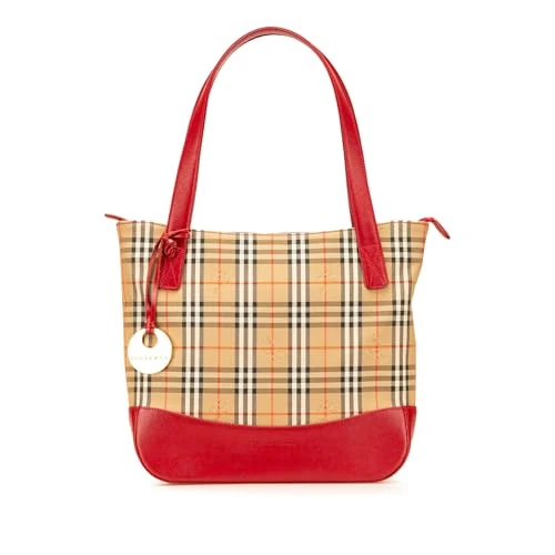 BURBERRY Pre-Loved Haymarket Check Canvas Handbag