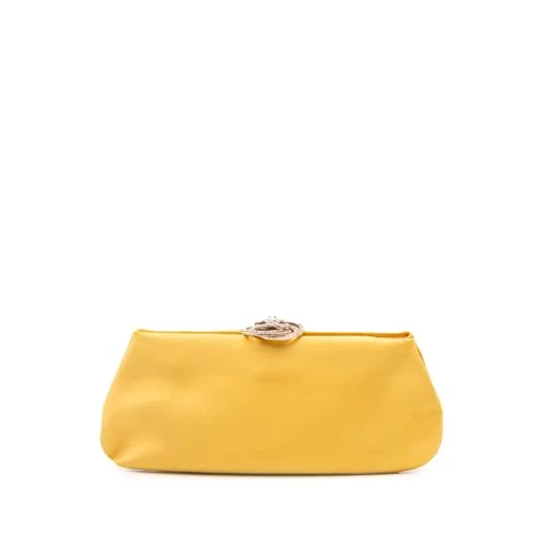 Pre-Loved Satin Crystal Camellia Evening Frame Clutch Bag