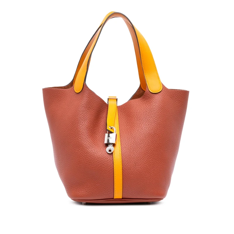Hermès Pre-Loved Bicolor Clemence Picotin Lock 22 Handbag