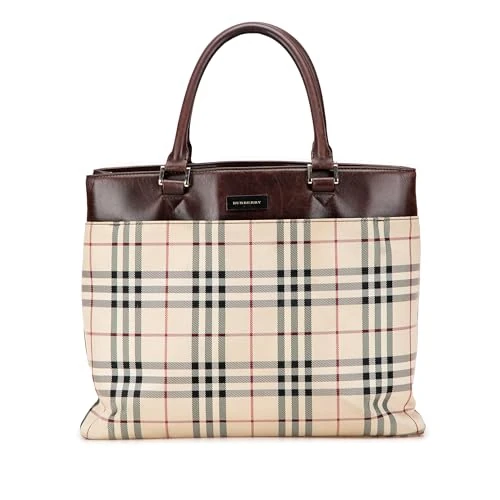 BURBERRY Pre-Loved House Check Canvas Tote