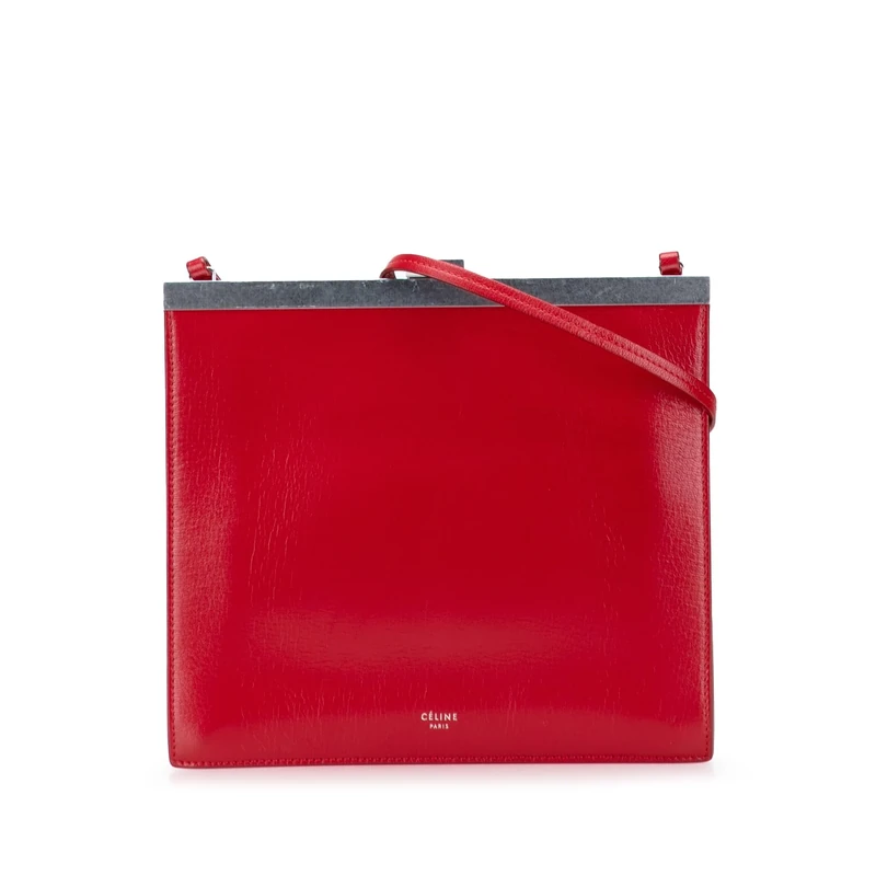 Celine Pre-Loved Mini Leather Clasp Crossbody Bag