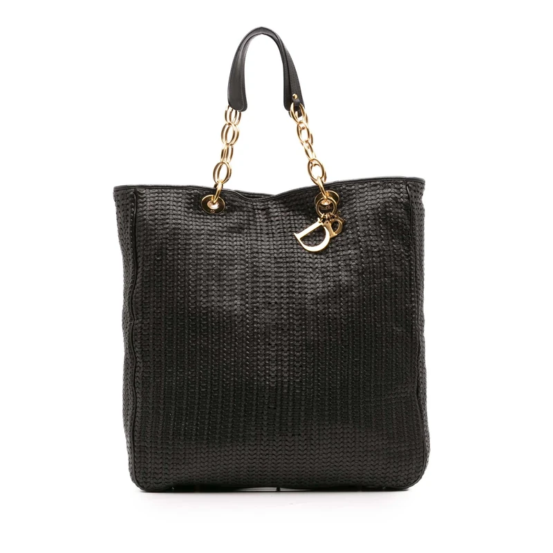 Dior Pre-Loved Large Woven Lambskin Lady Soft Shopping Tote