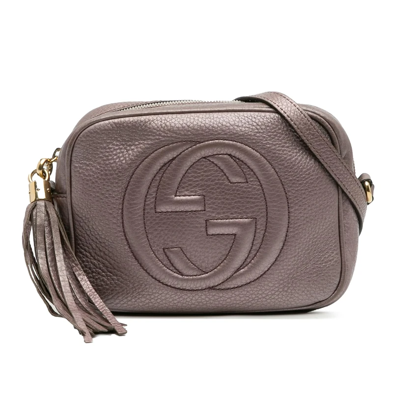 Gucci Pre-Loved Metallic Leather Soho Disco Crossbody