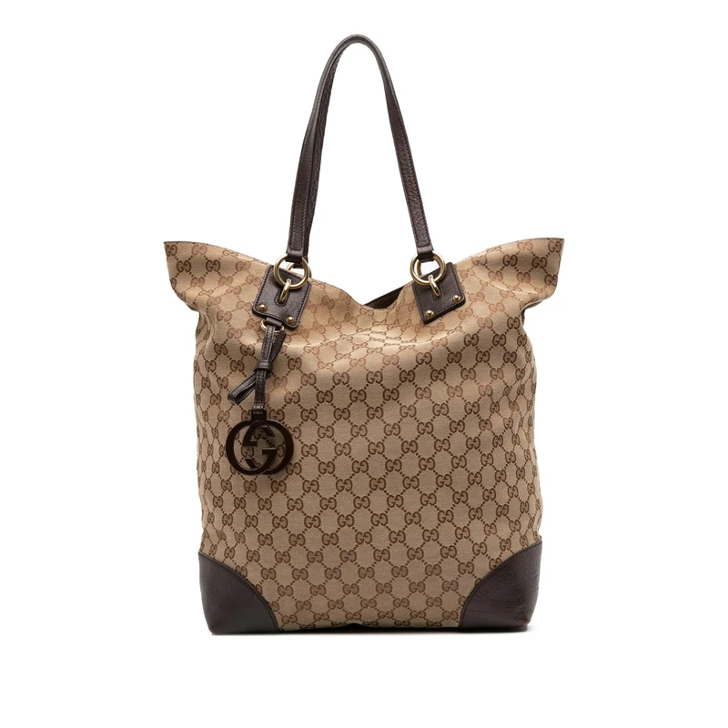 Gucci Pre-Loved Large GG Canvas GG Charm Tote