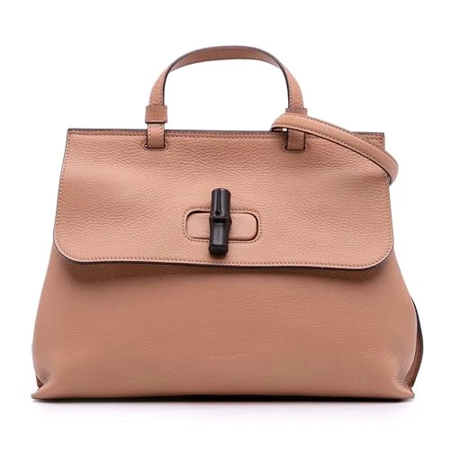 Gucci Pre-Loved Medium Leather Bamboo Daily Satchel Handbag