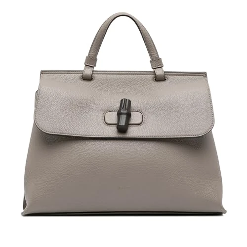 Gucci Pre-Loved Medium Leather Bamboo Daily Satchel Handbag