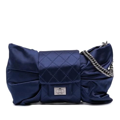 Chanel Pre-Loved CC Satin Bow Clutch With Chain Crossbody Bag