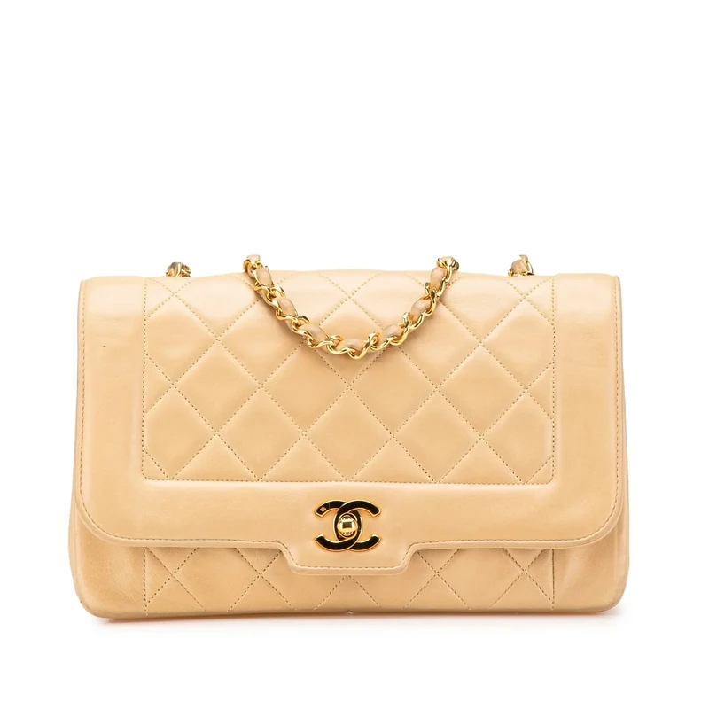 Chanel Pre-Loved Medium Lambskin Diana Full Flap