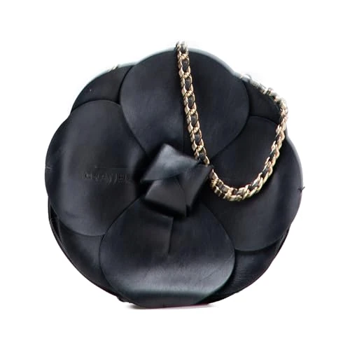Chanel Pre-Loved Lambskin And Satin Camellia Flower Evening Bag Handbag