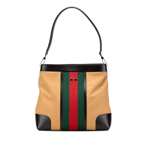Gucci Pre-Loved Canvas Web Shoulder Bag