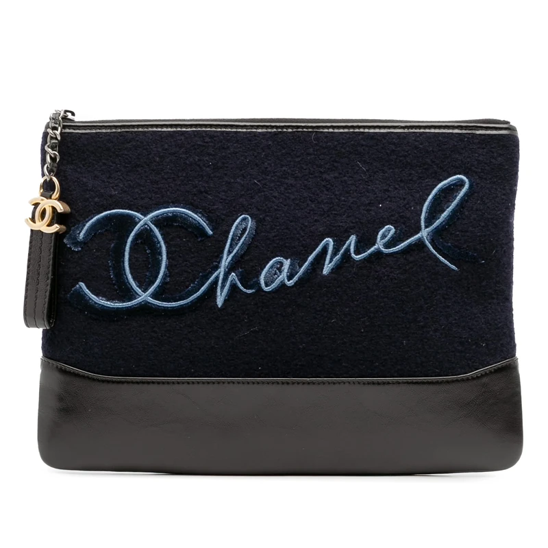 Chanel Pre-Loved Paris-Hamburg Wool Embroidered Gabrielle Clutch Bag