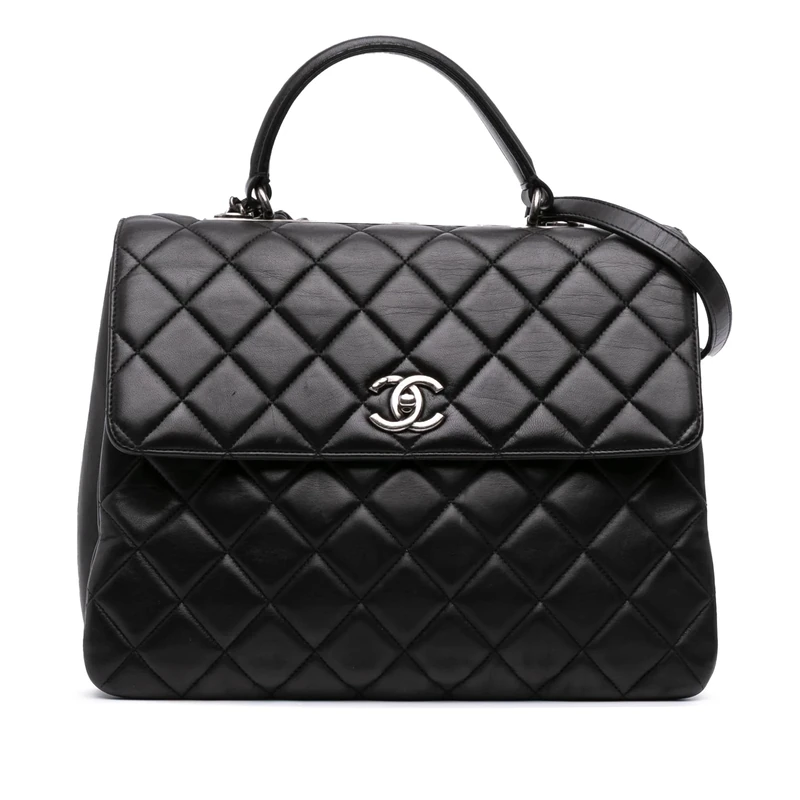 Chanel Pre-Loved Large Lambskin Trendy CC Top Handle Bag Satchel
