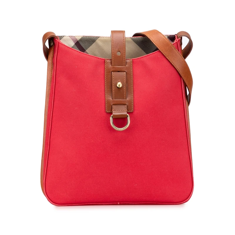 BURBERRY Pre-Loved Supernova Check Trimmed Canvas Crossbody Bag