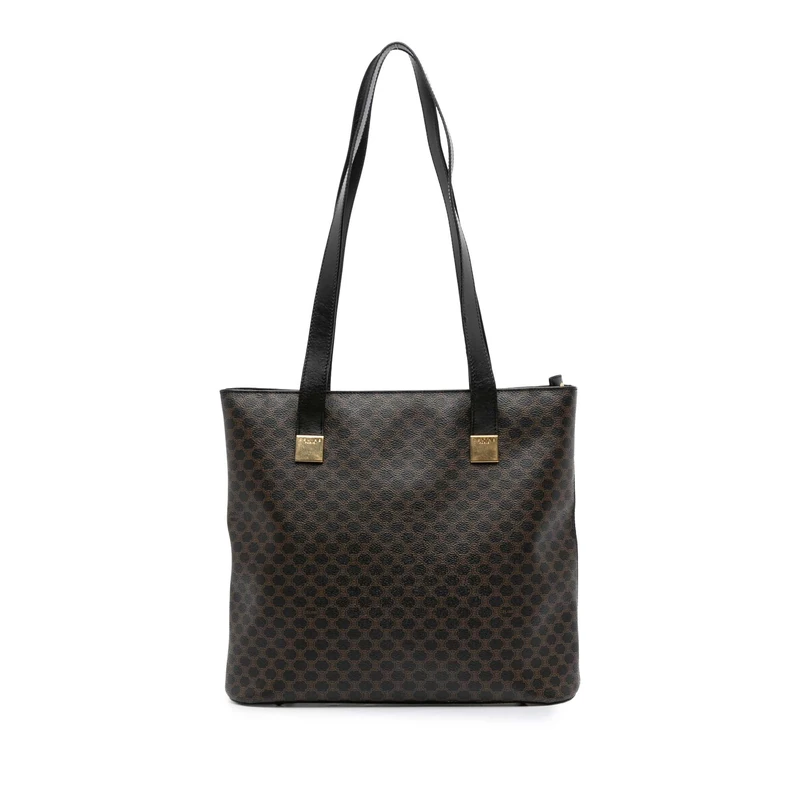 Celine Pre-Loved Macadam Coated Canvas Tote Bag