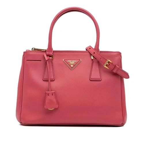 Prada Pre-Loved Small Saffiano Lux Galleria Double Zip Satchel