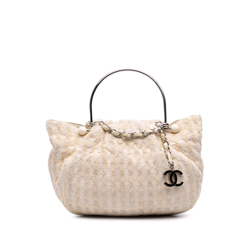 Chanel Pre-Loved Tweed Boucle Knitting Top Handle Bag Handbag