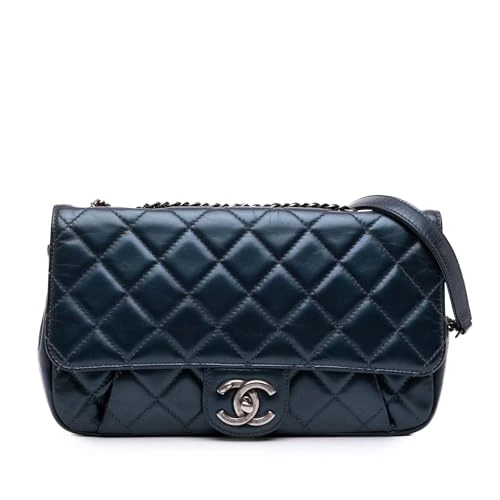 Chanel Pre-Loved Medium Quilted Glazed Calfskin Coco Pleats Flap Crossbody Bag