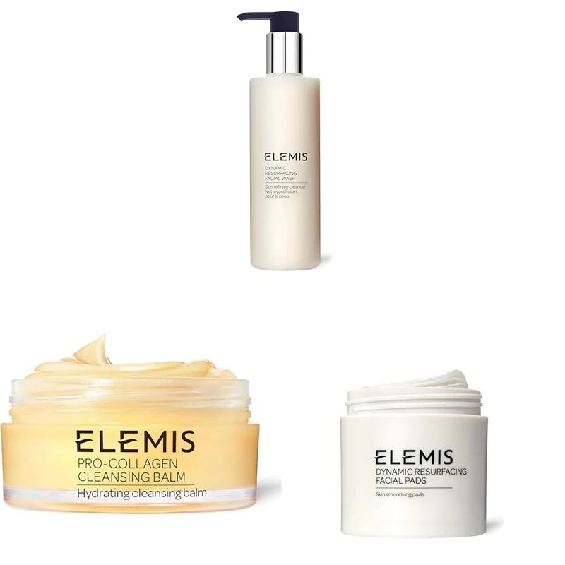 ELEMIS Skincare Trio – Dynamic Resurfacing Facial Wash, Pro-Collagen Cleansing Balm 50g & Resurfacing Facial Pads
