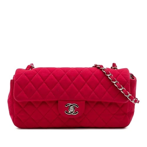 Chanel Pre-Loved Quilted Jersey East West Single Flap Shoulder Bag