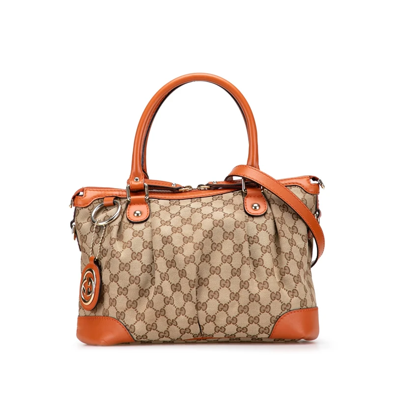 Gucci Pre-Loved GG Canvas Sukey Satchel Handbag