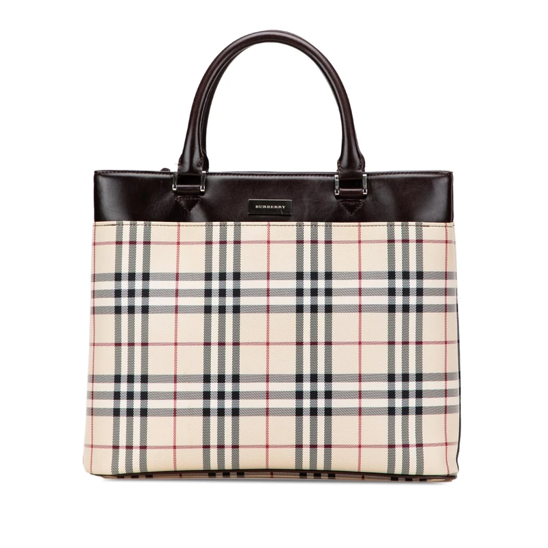 BURBERRY Pre-Loved House Check Canvas Tote