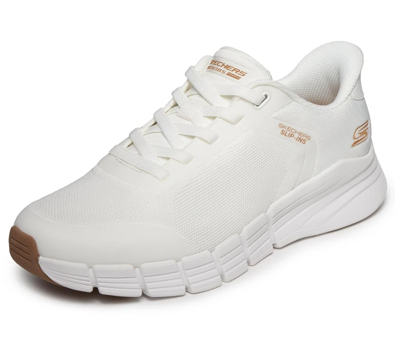 Skechers Men's Bobs B Flex 2.0 Slip-in Trainers, White Engineered Knit, 13 UK