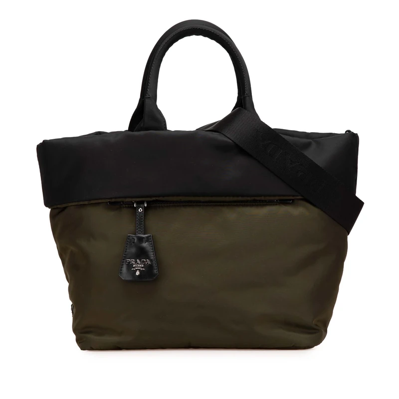 Prada Pre-Loved Tessuto Reversible Satchel Handbag