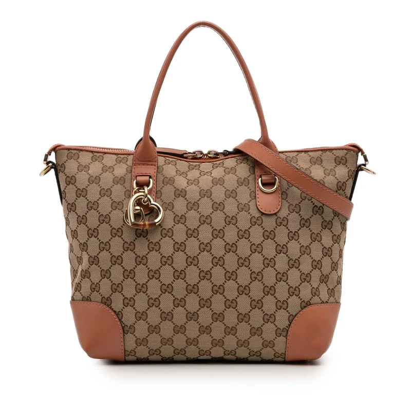 Gucci Pre-Loved GG Canvas Heart Bit Satchel